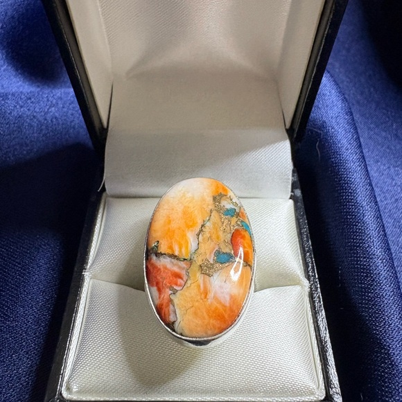 Ring*Spiny Oyster Turquoise 925 Sterling Silver - Picture 1 of 6